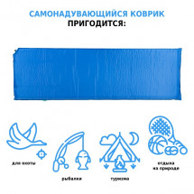 Коврик самонадувающийся 186x55x4 см M1864, Green Glade