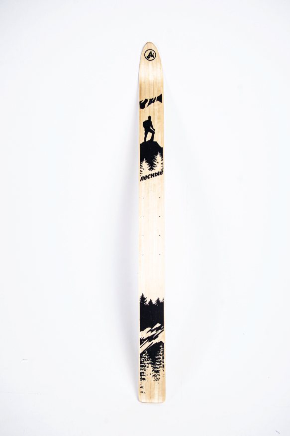 Лыжи Лесные, дерево-пластик, длина 145 см, ширина 11 см