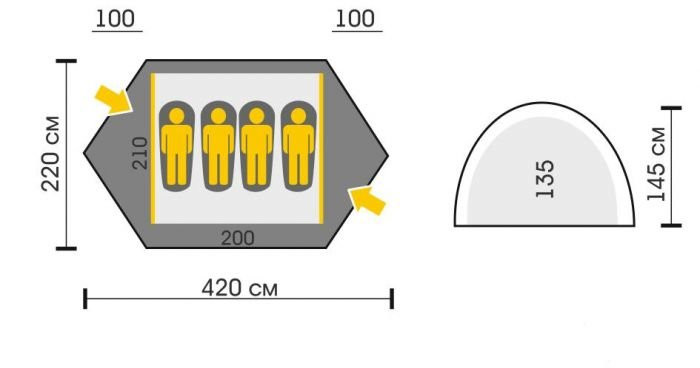 Палатка Talberg Hunter 4 pro, четырехместная, камуфляж
