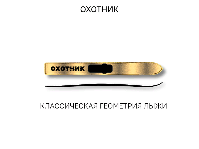 Лыжи ОХОТНИК, дерево-пластик, длина 165 см, ширина 15 см