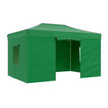 Тент-шатер быстросборный Helex 4336 3x4,5х3м (раскладывается гармошкой) полиэстер, зеленый