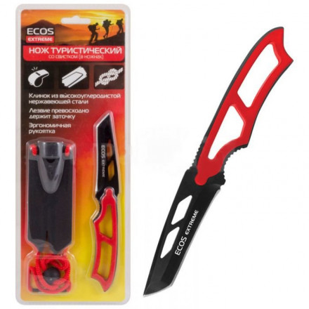 Нож туристический со свистком (в ножнах) Gavar EX-SW-B01 Red